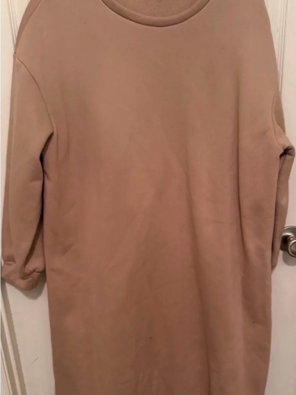 “It’s OKay Not To Be Perfect” Beige Graphic Sweatshirt/Dress - Picture 4 of 5